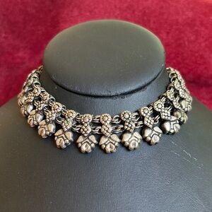 Gorgeous Vintage Antique Rajasthani Necklace Ethnic Silver Choker Oxidized Metal